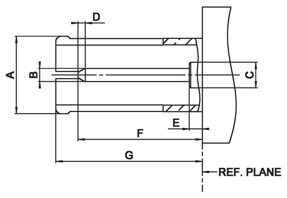 1.0/2.3 DIN RF connector male plug CAD drawing