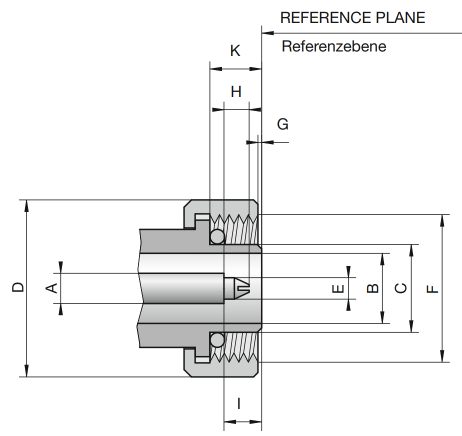 4.1/9.5 male plug RF connector CAD interface drawing