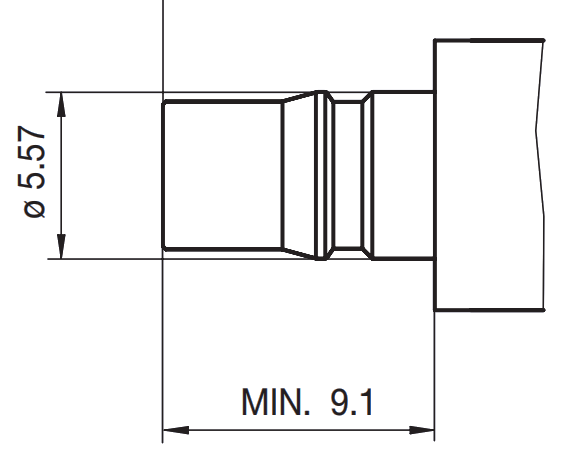QMA female socket RF connector CAD drawing
