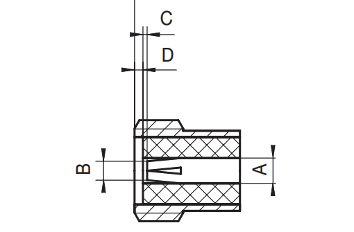 Microdot female socket RF connector CAD interface drawing