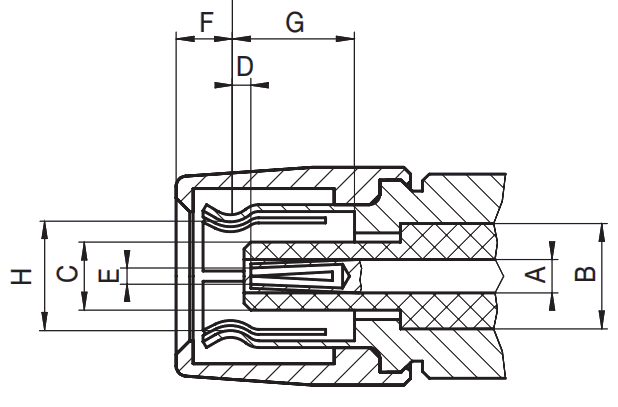 SMB female socket RF connector CAD drawing