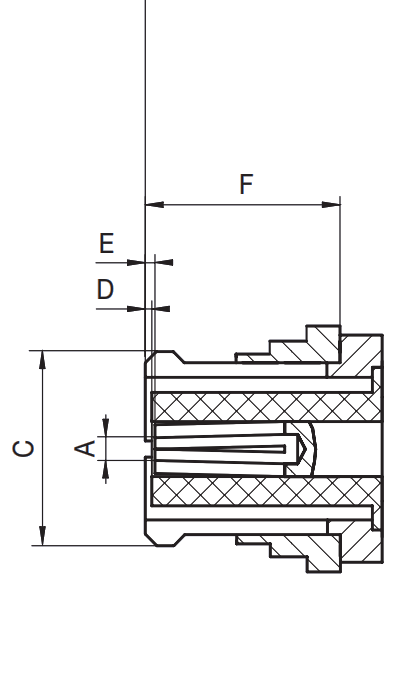 SMP female socket RF connector CAD drawing