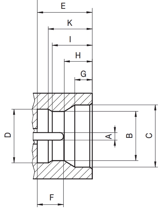 SMP male plug RF connector CAD drawing