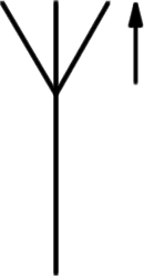 vertically polarised antenna symbol