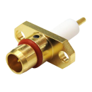 BMA male straight two hole flange mounted connector with round post attachment