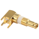 1.0/2.3 type-A screw on female straight connector with PCB through hole mounting