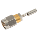 SMA male straight crimp connector for 1.13, 1.32, and 1.37mm micro coaxial cable
